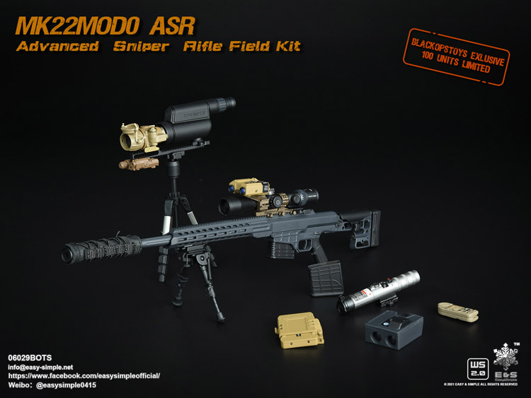 【EASY&SIMPLE】06029BOTS MK22MOD0 ASR Advanced Sniper Rifle Field Kit 1/6スケール スナイパーライフル ウェポン 装備セット