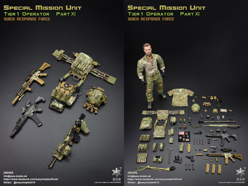 【EASY&SIMPLE】26040S Tier 1 SMU Operator Part XI QRF Excusive Version 1/6スケールミリタリーフィギュア