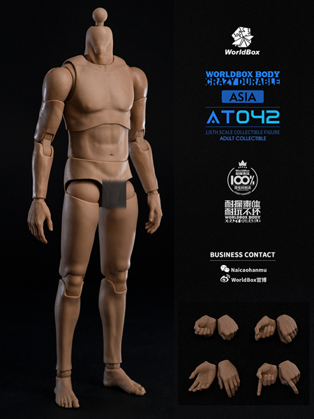 【WorldBox】AT042 1/6 Durable Body アジア系 1/6スケール 男性ボディ素体 デッサン人形