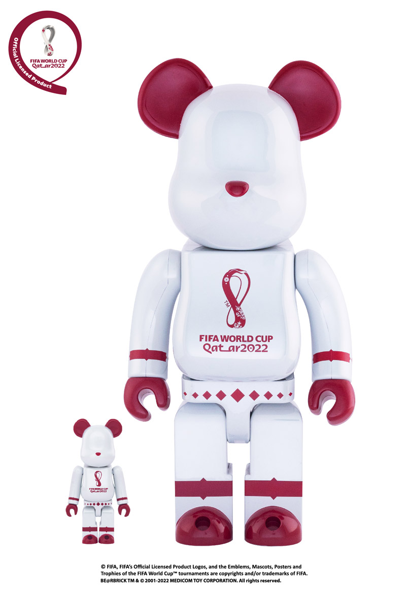 【MEDICOM TOY × Penguin Toys】BE@RBRICK - FIFA WORLD CUP QATAR 2022 (TM) OLP WHITE CHROME 100% & 400%