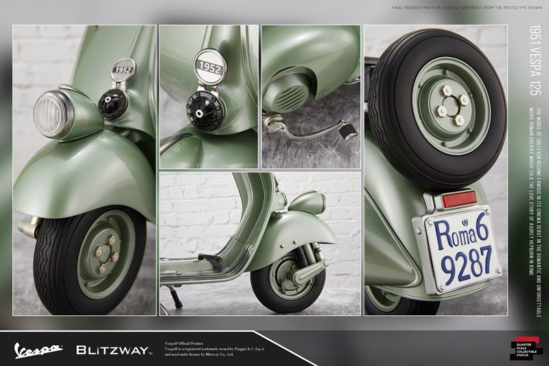 【BLITZWAY】BW-NS 20402 1/4 Scale Statue Roman Holiday Piaggio 1951 Vespa 125 ローマの休日 ヴェスパ ベスパ 1/4スケール モデル