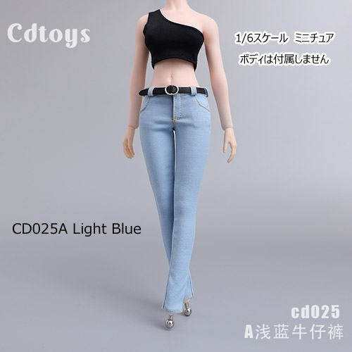 【CDToys】CD025 1/6 Cowgirl Pencil Pants Set ジーンズパンツ＆シャツ 1/6スケール 女性ドール用コスチューム