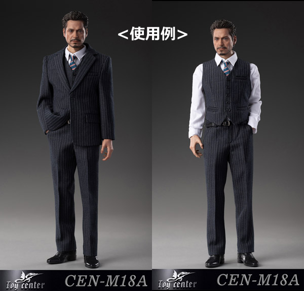 【ToyCenter】CEN-M18 A B C 1/6 English gentleman Tony striped suit ビジネススーツ 1/6スケール 男性フィギュア用コスチュームセット
