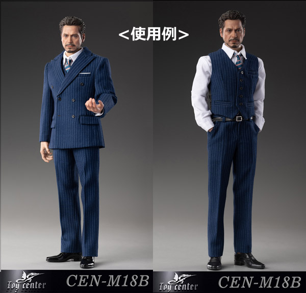 【ToyCenter】CEN-M18 A B C 1/6 English gentleman Tony striped suit ビジネススーツ 1/6スケール 男性フィギュア用コスチュームセット