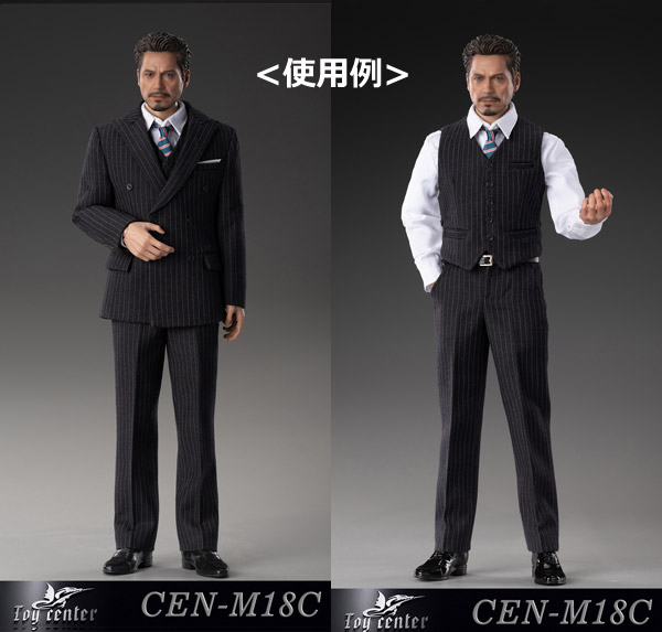 【ToyCenter】CEN-M18 A B C 1/6 English gentleman Tony striped suit ビジネススーツ 1/6スケール 男性フィギュア用コスチュームセット