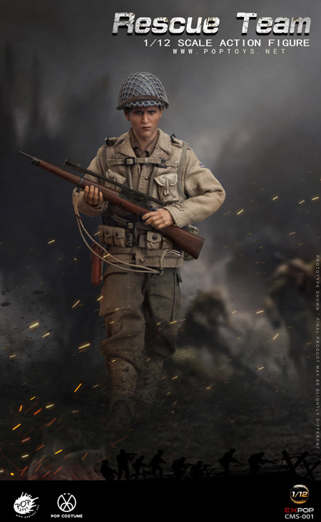 【POPtoys】CMS001 1/12 WW2 US Rescue Squad Sniper アメリカ陸軍 第2レンジャー大隊 ジャクソン二等兵 狙撃手 1/12スケールフィギュア