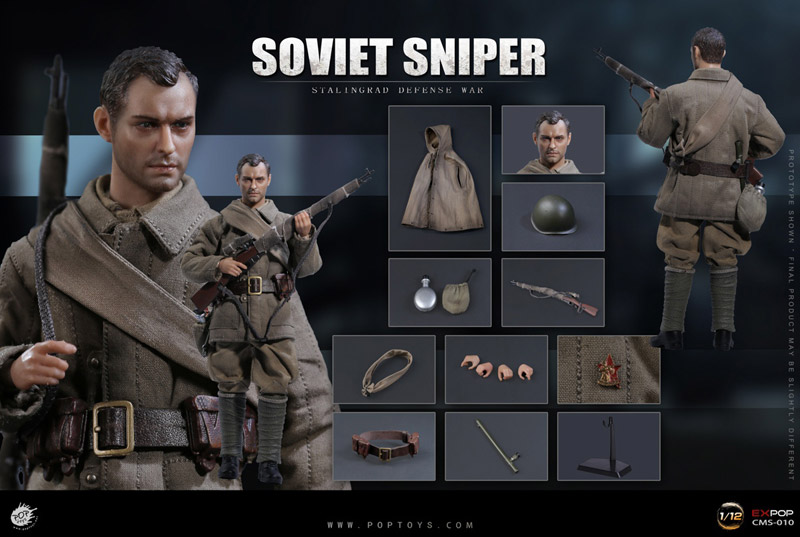 【POPtoys】CMS010 1/12 Soviet Sniper Vassil WW2 ソ連軍 狙撃兵 ヴァシリ・ザイツェフ スターリングラード攻防戦