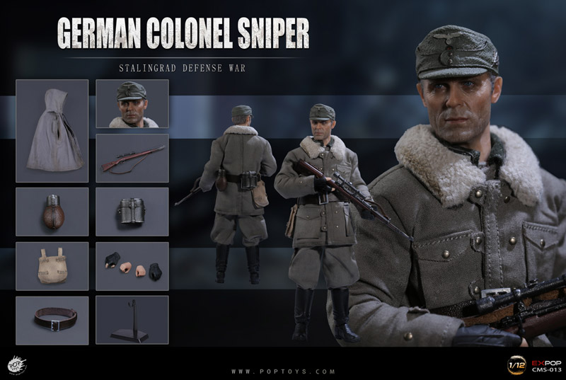 【POPtoys】CMS013 1/12 German Sniper Colonel WW2ドイツ軍 狙撃兵 ケーニッヒ少佐 スターリングラード攻防戦