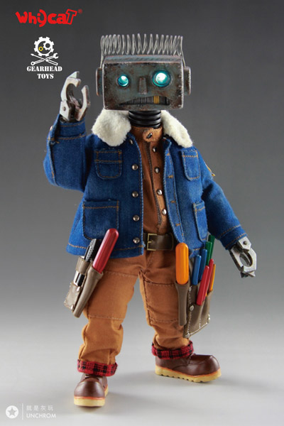 【Whycat&GEARHEADTOYS】1/6 ClumsyBot Series NO.1 Repairman little Curry 修理工 リトルロボット 1/6スケールフィギュア