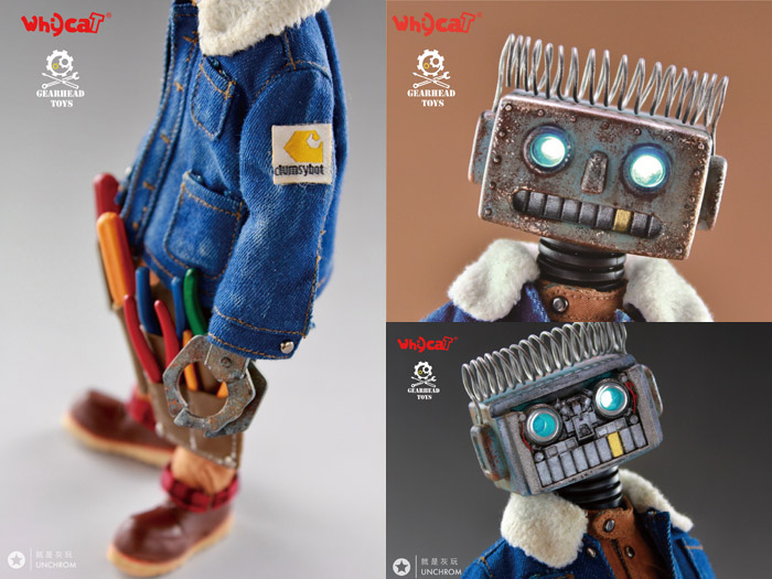 【Whycat&GEARHEADTOYS】1/6 ClumsyBot Series NO.1 Repairman little Curry 修理工 リトルロボット 1/6スケールフィギュア