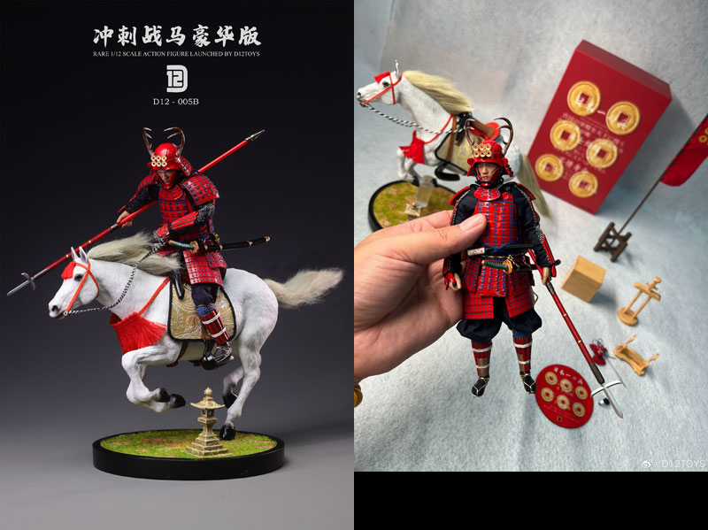 【D12TOYS】D12005B Palm Collections 1/12 日本一の兵 真田の赤備え 戦国武将 侍 武士 大名 軍馬付 DX版 1/12スケールフィギュア