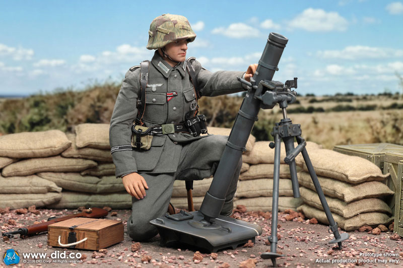 【DID】D80195 WW2 German GD Infantry Mortarman - Bruno ドイツ国防軍 グロースドイッチュラント師団 歩兵連隊 迫撃砲兵 ブルーノ 1/6スケールアクションフィギュア《予約2026年8月》