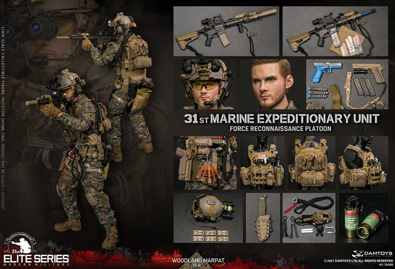 【DAM】No.78089 1/6 31st Marine Expeditionary Unit Force Reconnaissance Platoon(Woodland MARPAT VER)