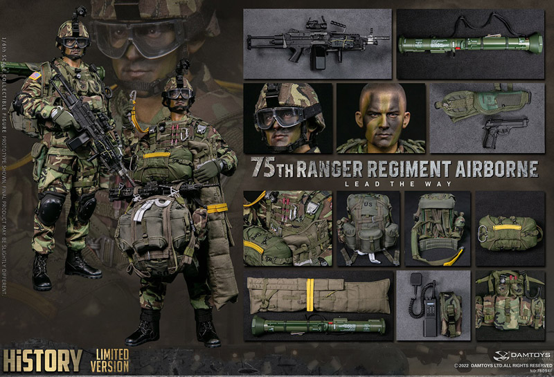 【DAM】No.78094F 1/6 75th RANGER REGIMENT AIRBORNE SAW GUNNER LIMITIED VER. アメリカ陸軍 第75レンジャー連隊 エアボーン