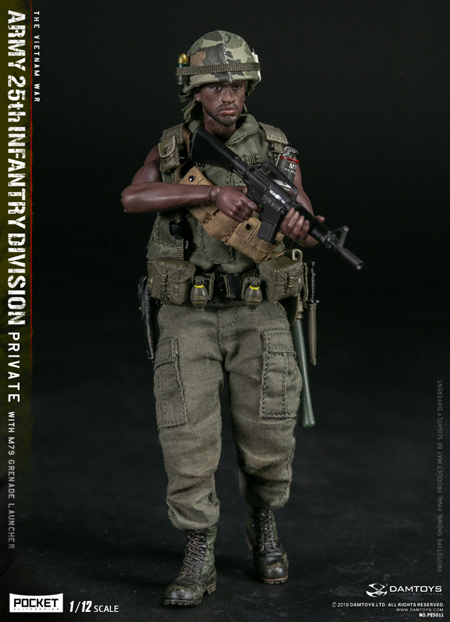 【DAM】PES011 1/12 ARMY 25th Infantry Division Private WITH M79 GRENADE LAUNCHER ベトナム戦争 アメリカ陸軍 第25歩兵師団 1等兵