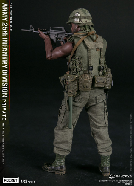 【DAM】PES011 1/12 ARMY 25th Infantry Division Private WITH M79 GRENADE LAUNCHER ベトナム戦争 アメリカ陸軍 第25歩兵師団 1等兵