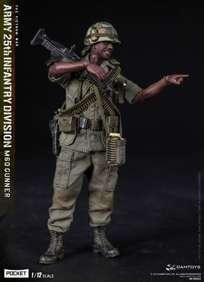 【DAM】PES010 1/12 ARMY 25th Infantry Division M60 GUNNER ベトナム戦争 アメリカ陸軍 第25歩兵師団 M60機関銃手