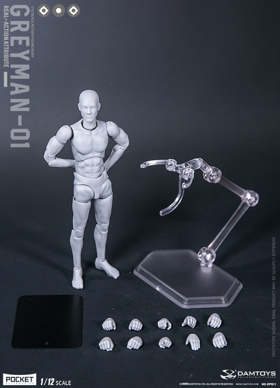 【DAM】DPS11 1/12 SCALE ACTION FIGURE “GREYMAN” グレイマン デッサン人形 1/12スケールフィギュア 男性ボディ素体
