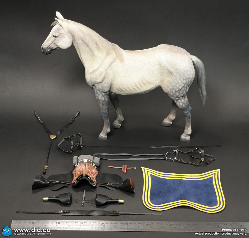 【DID】E60086 U.S. Civil War White War Horse (Standing) アメリカ南北戦争 騎馬 白馬 ホワイト 鞍付 （スタンディング）