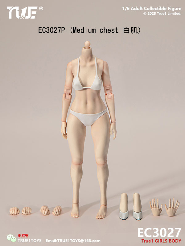 【True1Toys】EC3027P/S EC3028P/S 1/6 Scale Narrow Shoulder Fully Movable Limb Joints Female Body