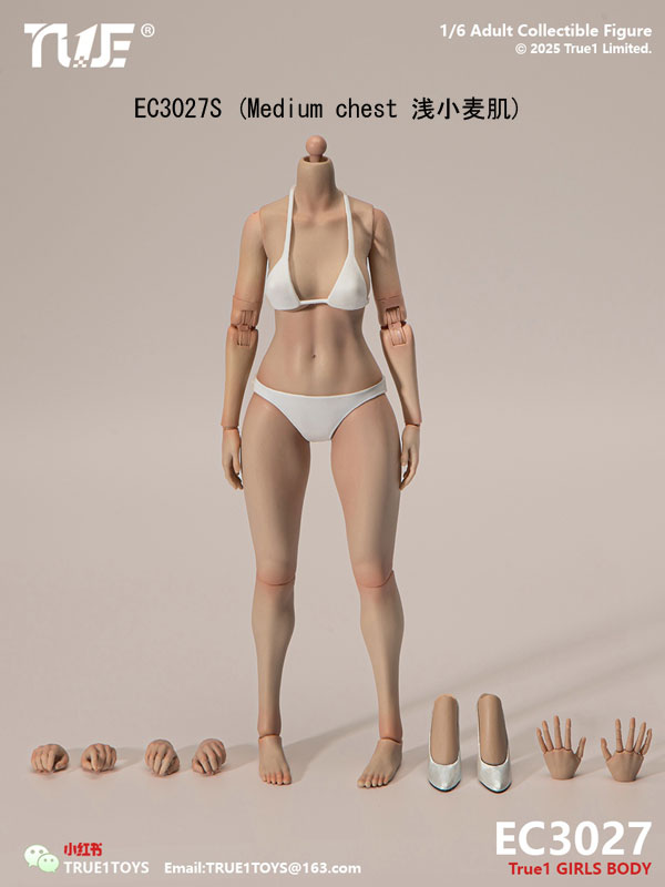 【True1Toys】EC3027P/S EC3028P/S 1/6 Scale Narrow Shoulder Fully Movable Limb Joints Female Body