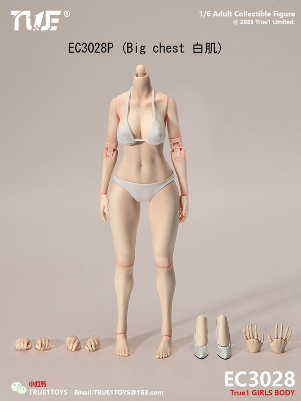【True1Toys】EC3027P/S EC3028P/S 1/6 Scale Narrow Shoulder Fully Movable Limb Joints Female Body