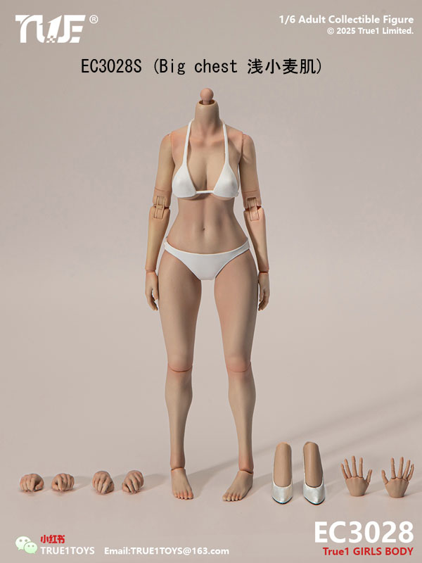 【True1Toys】EC3027P/S EC3028P/S 1/6 Scale Narrow Shoulder Fully Movable Limb Joints Female Body