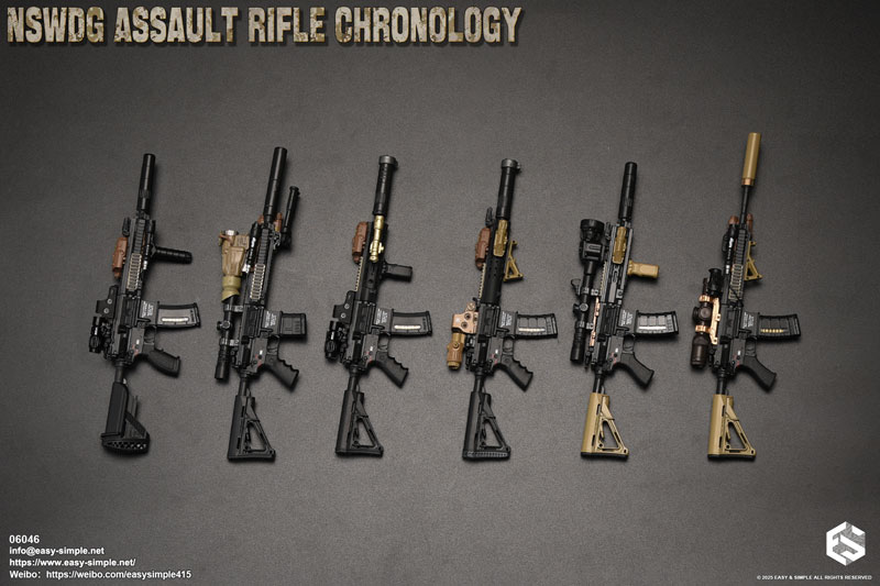 【EASY&SIMPLE】06046 NSWDG Assault Rifle Chronology DEVGRU用武器 1/6スケール アサルトライフル＆タクティカルヘルメットセット