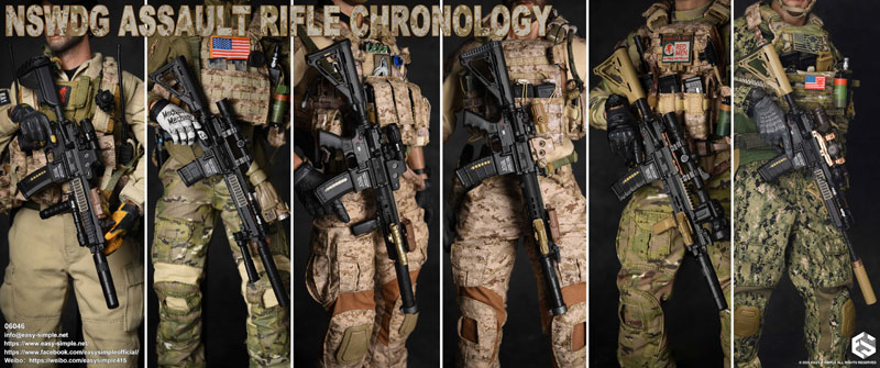 【EASY&SIMPLE】06046 NSWDG Assault Rifle Chronology DEVGRU用武器 1/6スケール アサルトライフル＆タクティカルヘルメットセット