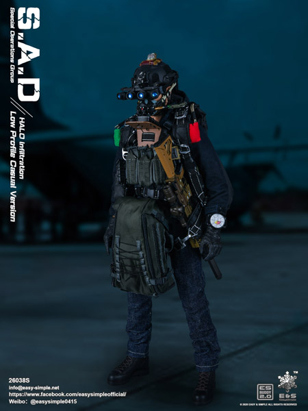【EASY&SIMPLE】26038S S.A.D Special Operation Group Casual Version HALO Infiltration 1/6スケールミリタリーフィギュア