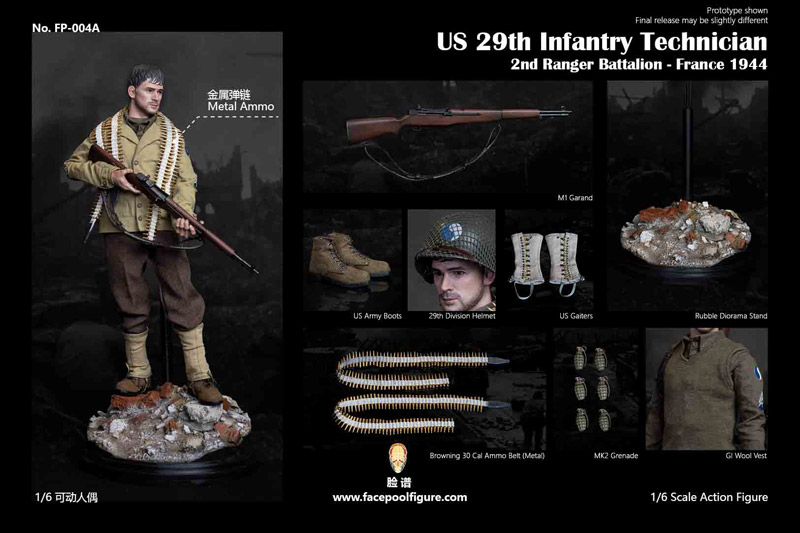 【Facepoolfigure】FP004A 1/6 WW2 US 29th Infantry Technician France 1944 WW2 アメリカ陸軍 第29歩兵師団 技能兵 フランス1944