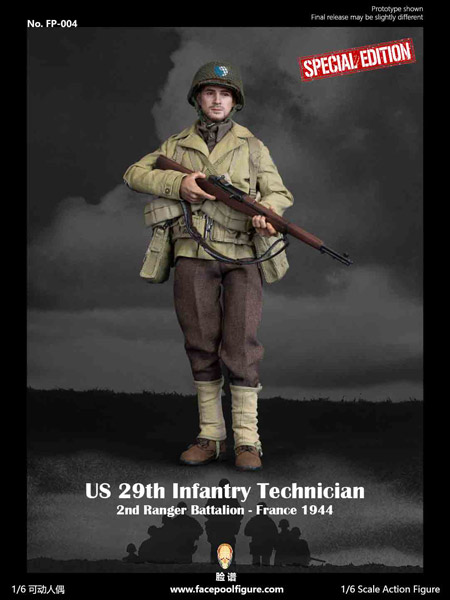 【Facepoolfigure】FP004B 1/6 WW2 US 29th Infantry Technician France 1944 WW2 アメリカ陸軍 第29歩兵師団 技能兵 フランス1944 DX版