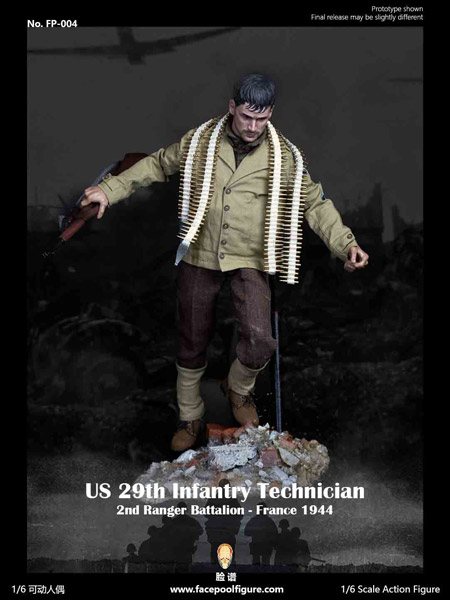 【Facepoolfigure】FP004B 1/6 WW2 US 29th Infantry Technician France 1944 WW2 アメリカ陸軍 第29歩兵師団 技能兵 フランス1944 DX版