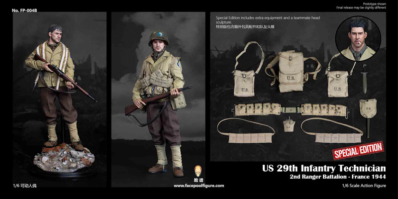 【Facepoolfigure】FP004B 1/6 WW2 US 29th Infantry Technician France 1944 WW2 アメリカ陸軍 第29歩兵師団 技能兵 フランス1944 DX版