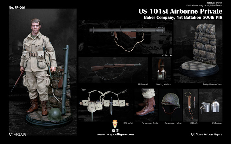 【Facepoolfigure】FP006 1/6 WW2 US 101st Airborne Private WW2アメリカ陸軍 第101空挺師団 ライアン一等兵