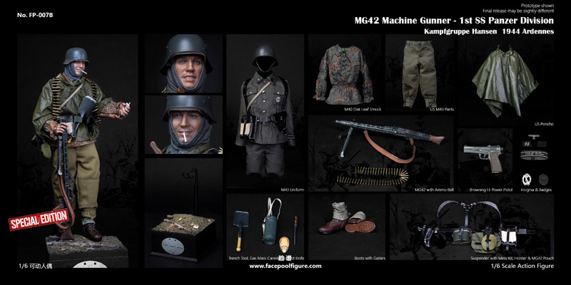 【Facepoolfigure】FP007B 1/6 Discover History Series MG42 Machine Gunner at Ardennes Special Edition
