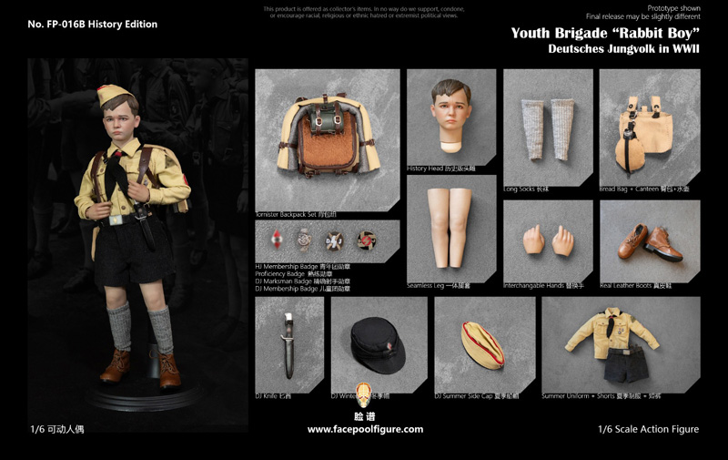 【Facepoolfigure】FP016B 1/6 WW2 German Youth Brigade Rabbit Boy History Edition