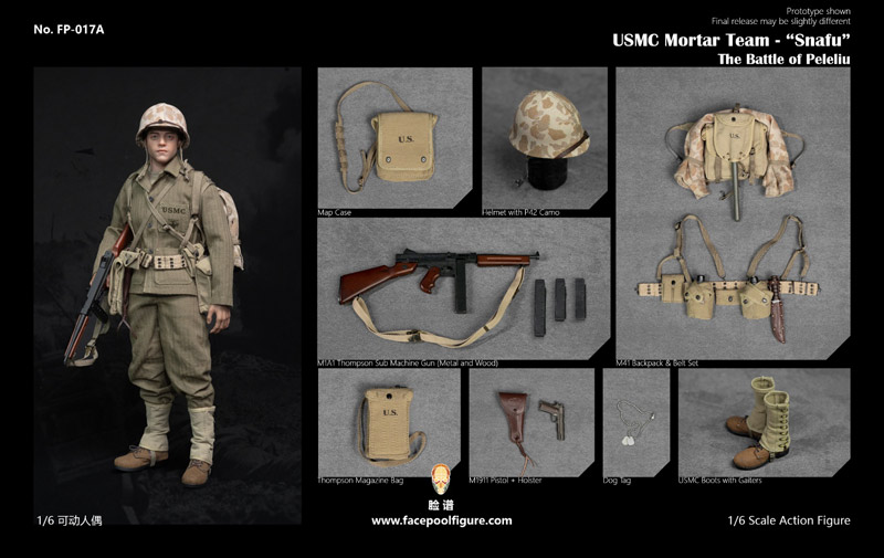 Facepoolfigure】FP017A 1/6 WW2 USMC Mortar Team Snafu The