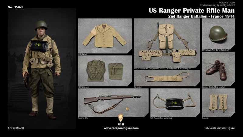 【Facepoolfigure】FP020 1/6 US Ranger Private Rifle Man - France 1944 WW2アメリカ陸軍 第2レンジャー大隊 ライフルマン