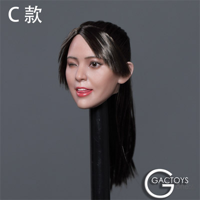 【GACTOYS】GC036 women's head carving 1/6スケール 植毛 女性ヘッド