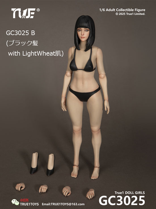 【True1Toys】GC3025 G/B 1/6 Scale Jointed Female Doll Basic Set ガールボディ 眼球可動ヘッドつき
