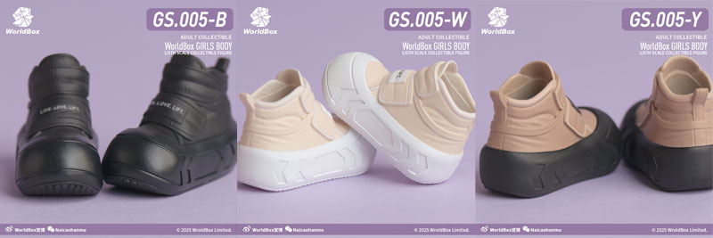 【WorldBox】GS005 B/W/Y Girl's Shoes Fashionable Loafers 女性ドール用ローファー 1/6スケール 女性用シューズ