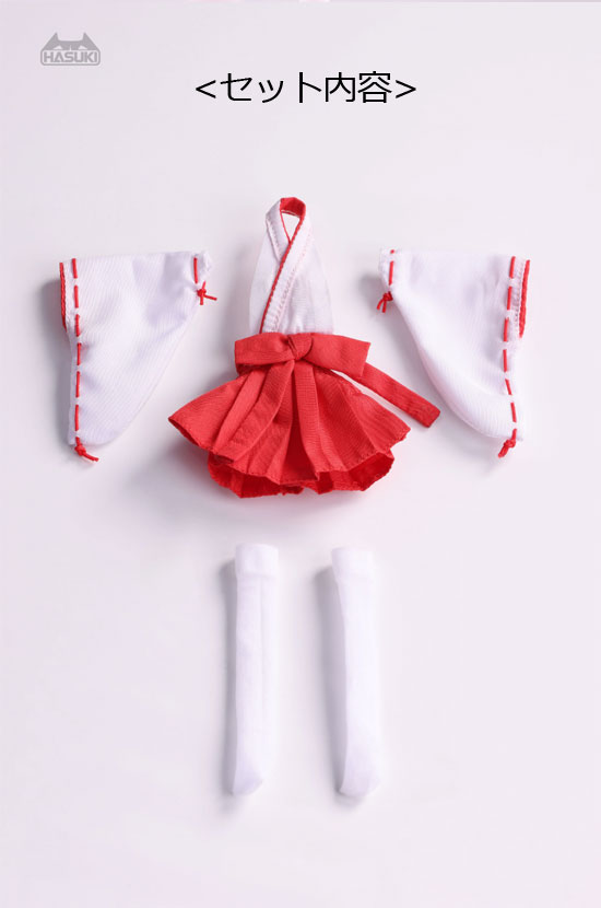 【HASUKI】H-CS019 1/12 Shrine Maiden Outfit Costume 巫女服 1/12スケール 女性ドール用コスチューム