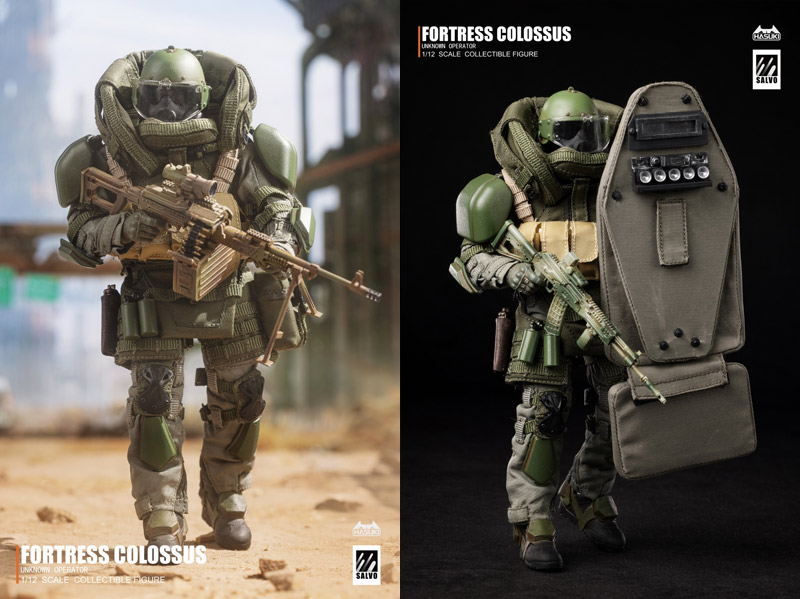【HASUKI】SA02 1/12 SALVO Black Ops Unkown Operator FORTRESS COLOSSUS 1/12スケール可動フィギュア