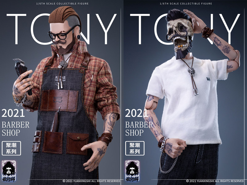 【猿行師】JC-001 1/6 Gathering Trend Series FirstRound Oil head Barber Tony 理髪師 トニー 1/6スケール男性フィギュア