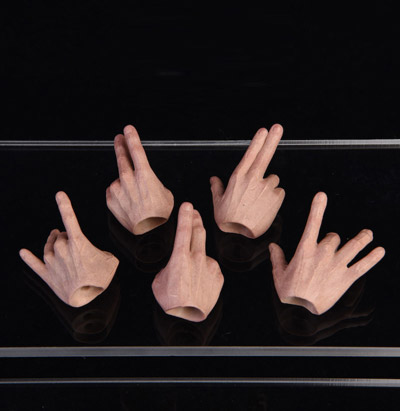 【(NoBrand)】JOG-001 1/6 Goldfinger Hand sculpt 1/6スケール男性フィギュア用ハンドパーツセット