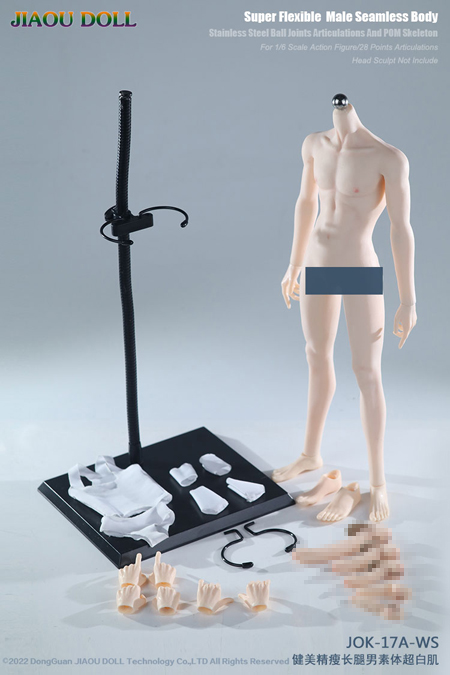 【JIAOUDOLL】JOK-17A 1/6 Detachable Feet Bodybuilding Lean Long Legs Male Body シームレス男性ボディ デッサン人形