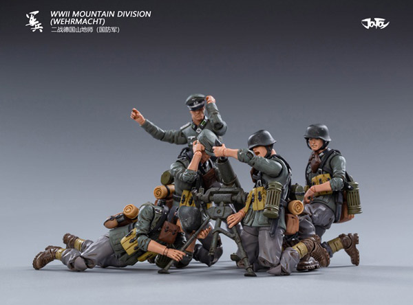 【JOYTOY】JT0456 1/18 WW2 Mountain Division (Wehrmacht) 第二次世界大戦 ドイツ国防軍 兵士  5体セット 1/18スケールフィギュア