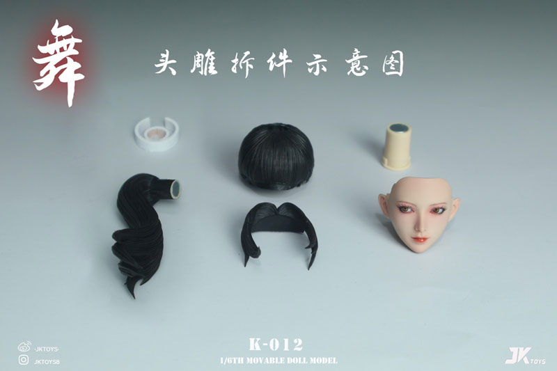 【JKTOYS】K-012 1/6 Fighting Beauty Headsculpt (Eyes Articulated) 格闘女子 アジアン 1/6スケール 眼球可動 女性ヘッド