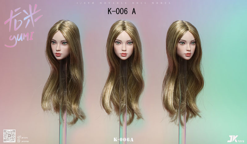 【JKTOYS】K-006 ABC 1/6 Head Sculpture Yumi ユミ 1/6スケール 植毛 眼球可動 女性ヘッド